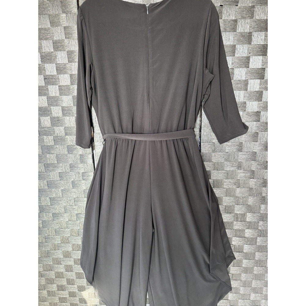 Prelude Black Jumpsuit Pantsuit Outfit With Tapered Wide Leg Size Large Sexy - Picture 12 of 13